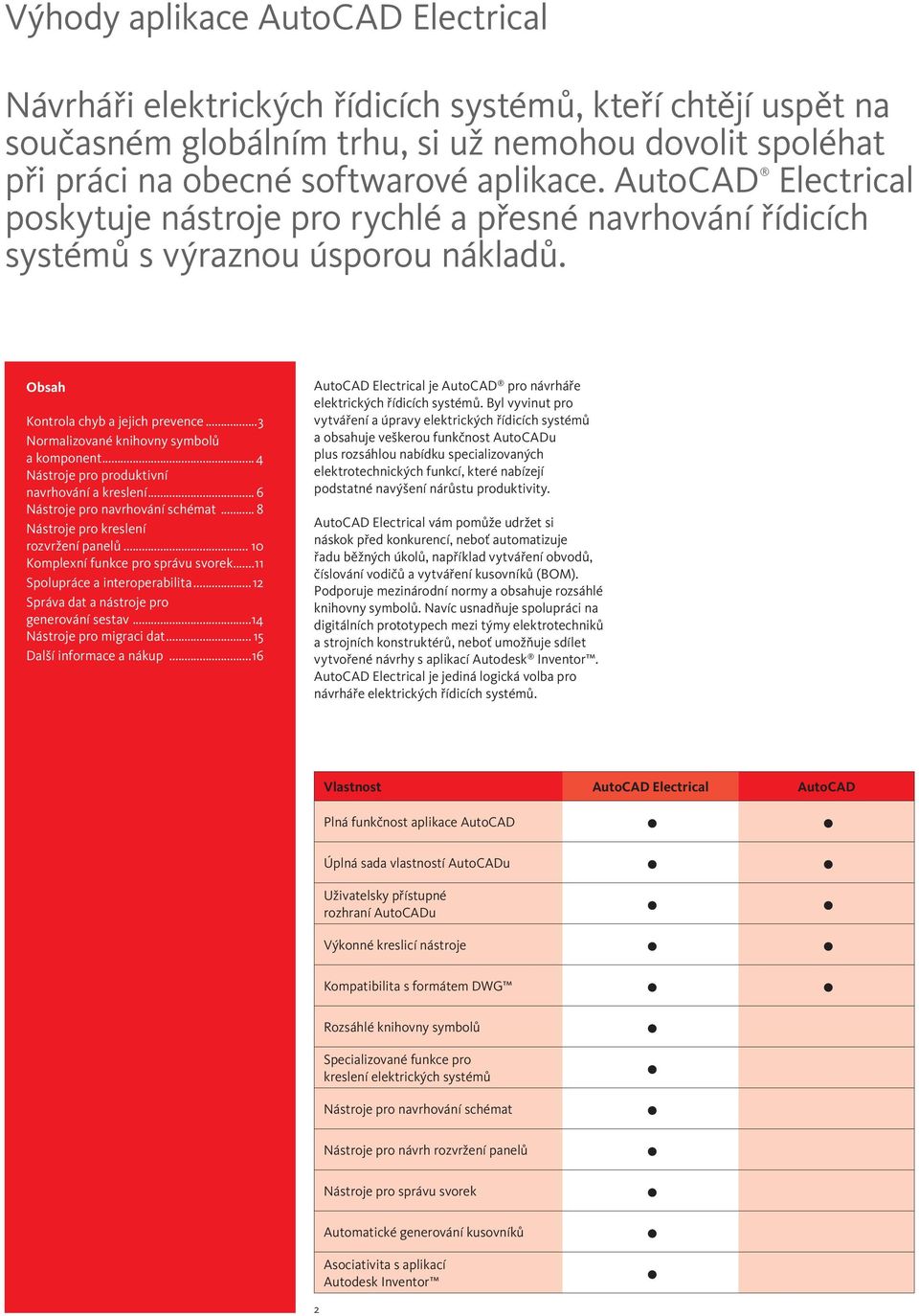 .. 4 Nástroje pro produktivní navrhování a kreslení... 6 Nástroje pro navrhování schémat... 8 Nástroje pro kreslení rozvržení panelů... 10 Komplexní funkce pro správu svorek.