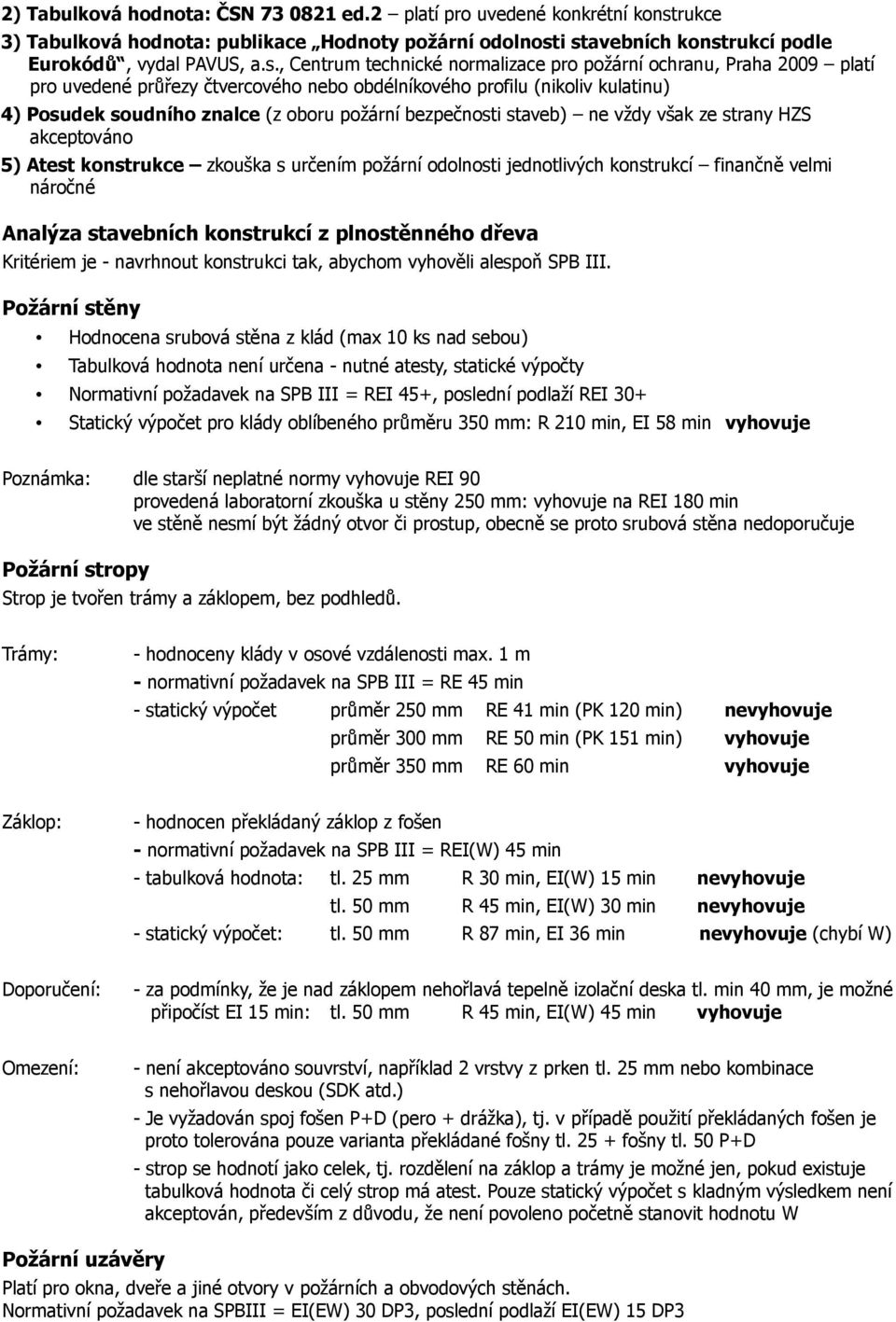 i stavebních konstrukcí podle Eurokódů, vydal PAVUS, a.s., Centrum technické normalizace pro požární ochranu, Praha 2009 platí pro uvedené průřezy čtvercového nebo obdélníkového profilu (nikoliv