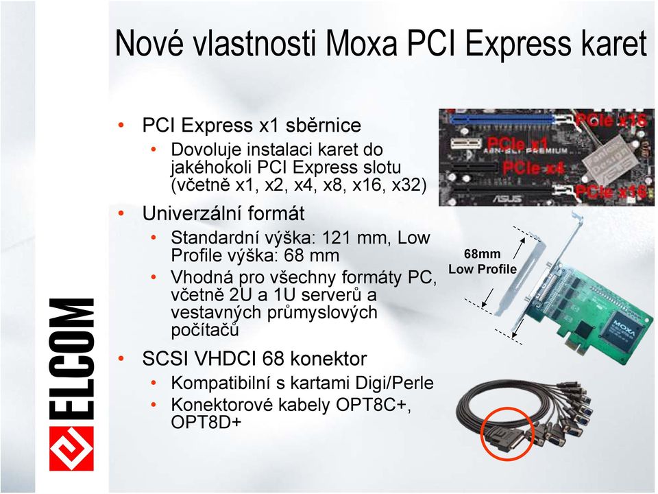 Profile výška: 68 mm Vhodná pro všechny formáty PC, včetně 2U a 1U serverů a vestavných průmyslových
