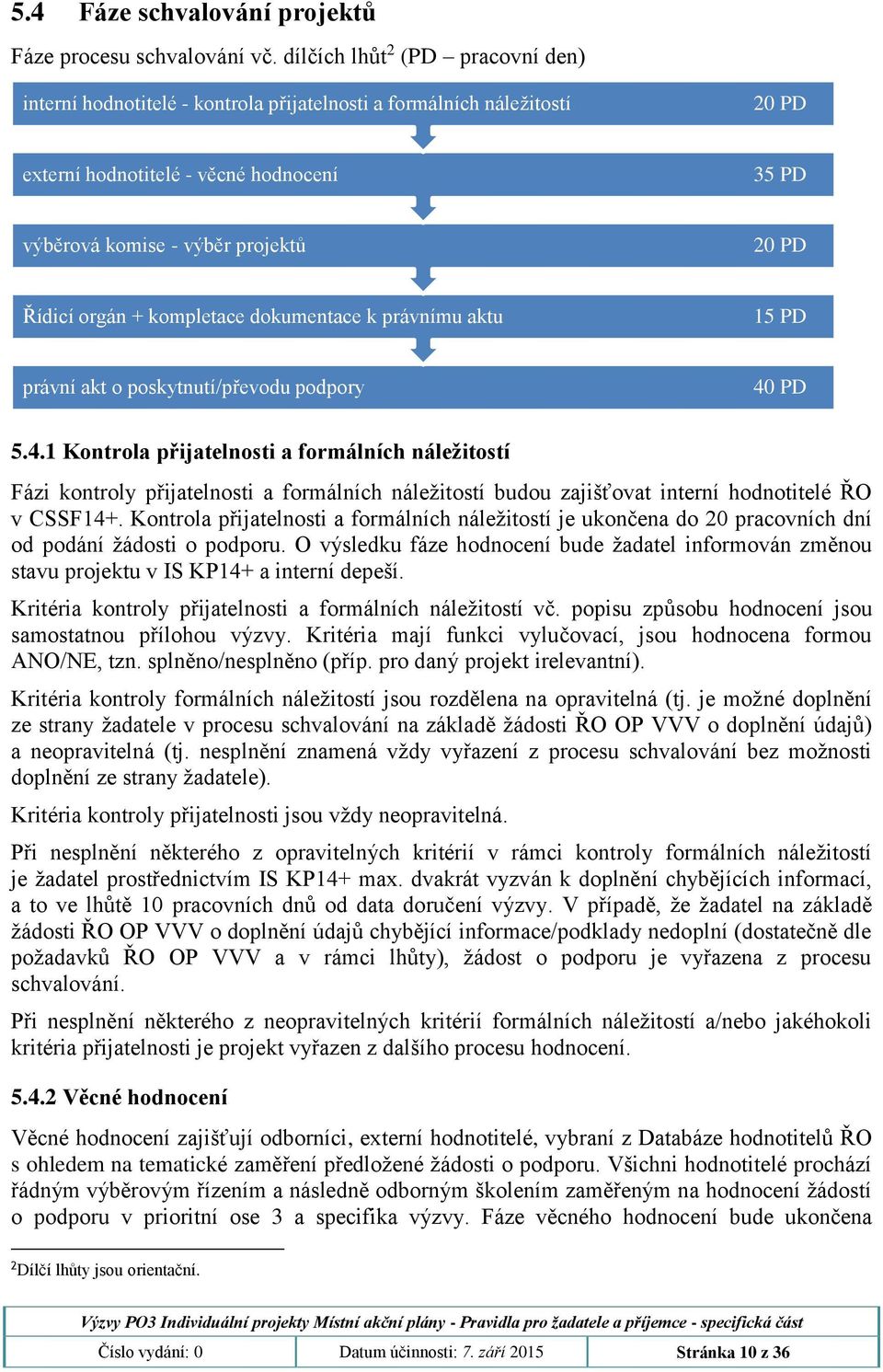 orgán + kompletace dokumentace k právnímu aktu 15 PD právní akt o poskytnutí/převodu podpory 40