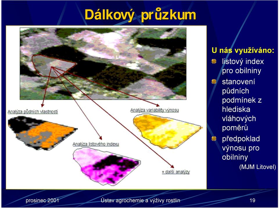 vláhových poměrů předpoklad výnosu pro obilniny (MJM