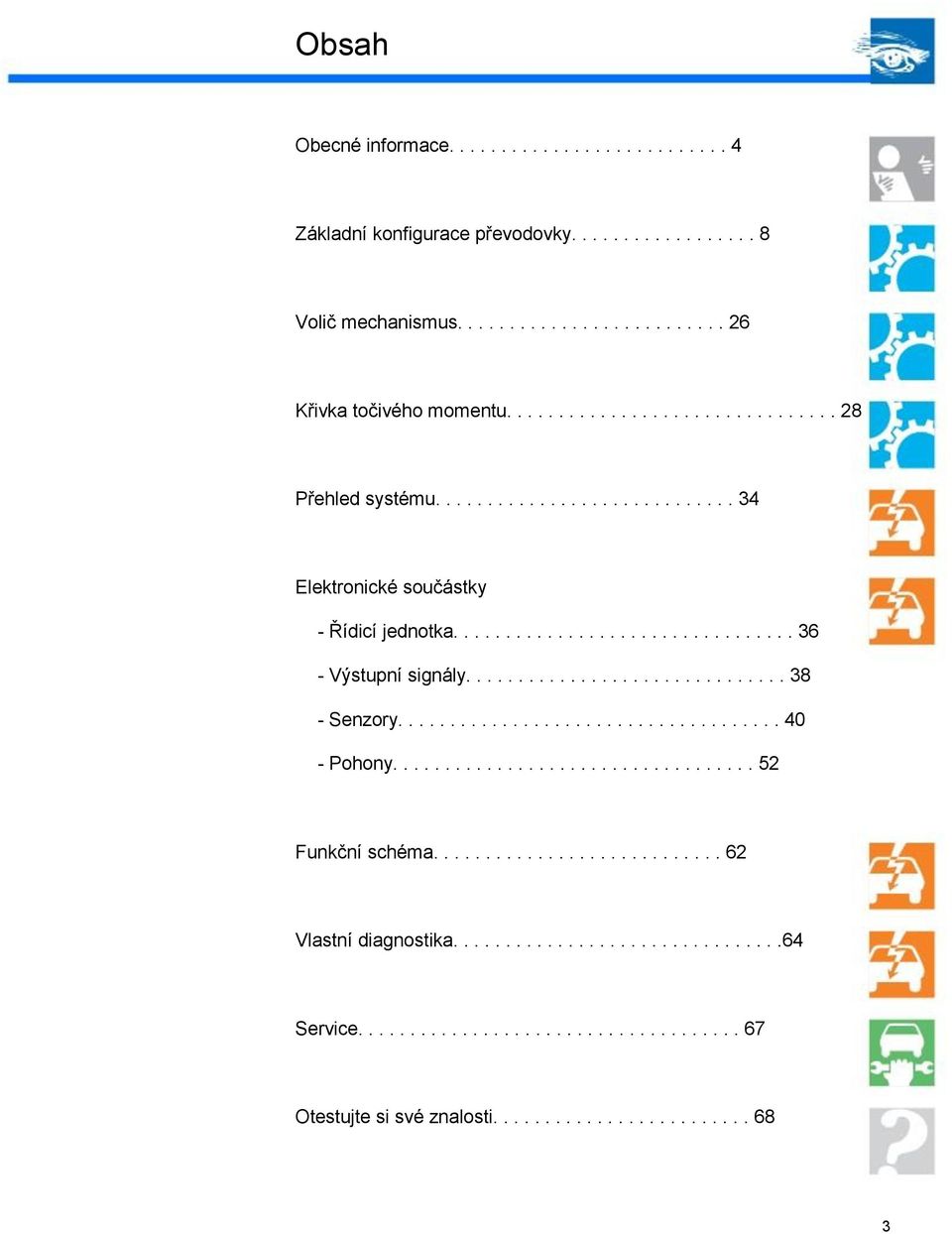 .............................. 38 - Senzory..................................... 40 - Pohony................................... 52 Funkční schéma............................ 62 Vlastní diagnostika.