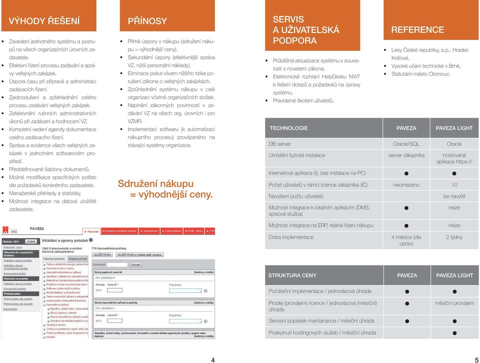 Zefektivnění rutinních administrativních úkonů při zadávaní a hodnocení VZ. Kompletní vedení agendy dokumentace celého zadávacího řízení.