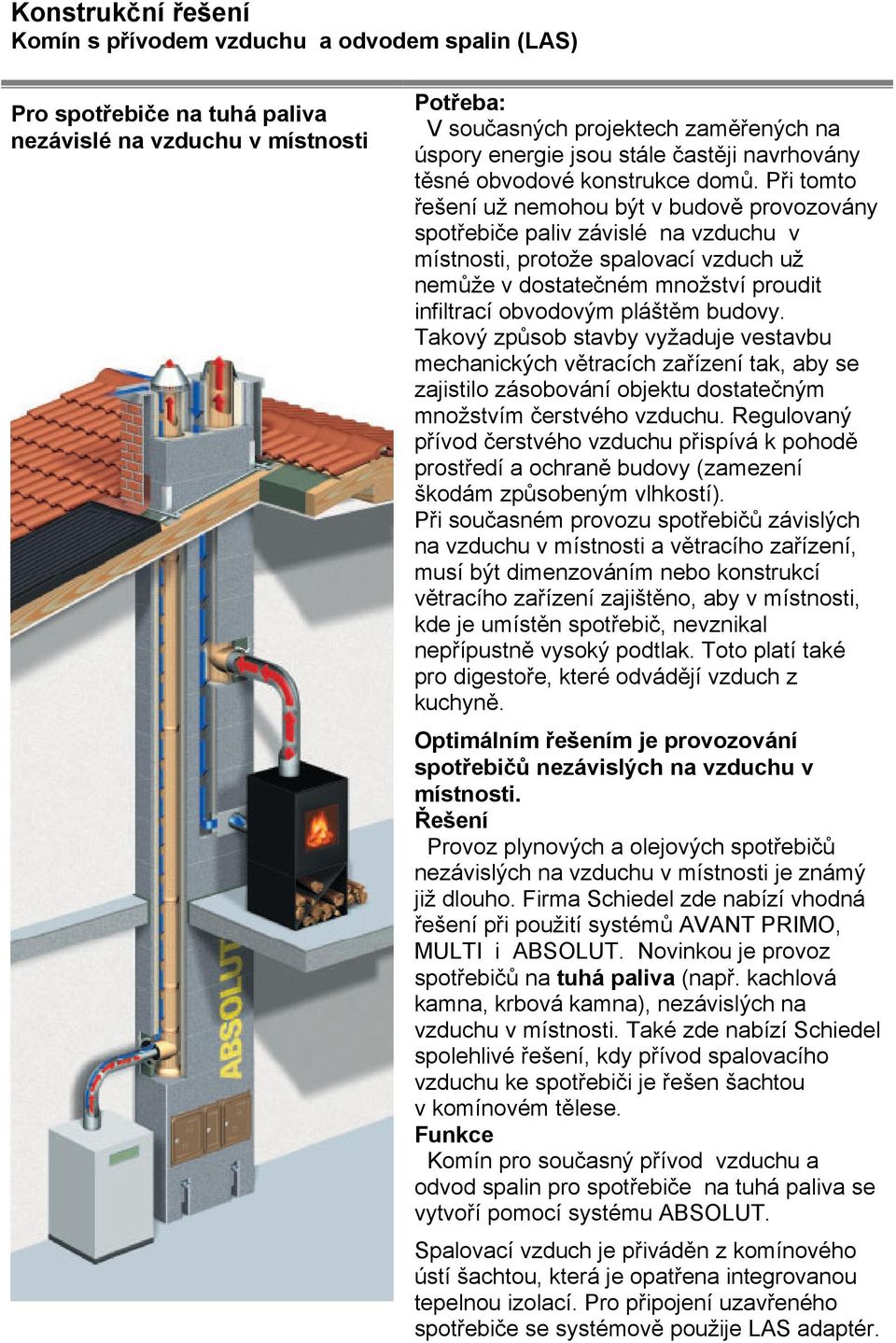 Při tomto řešení už nemohou být v budově provozovány spotřebiče paliv závislé na vzduchu v místnosti, protože spalovací vzduch už nemůže v dostatečném množství proudit infiltrací obvodovým pláštěm