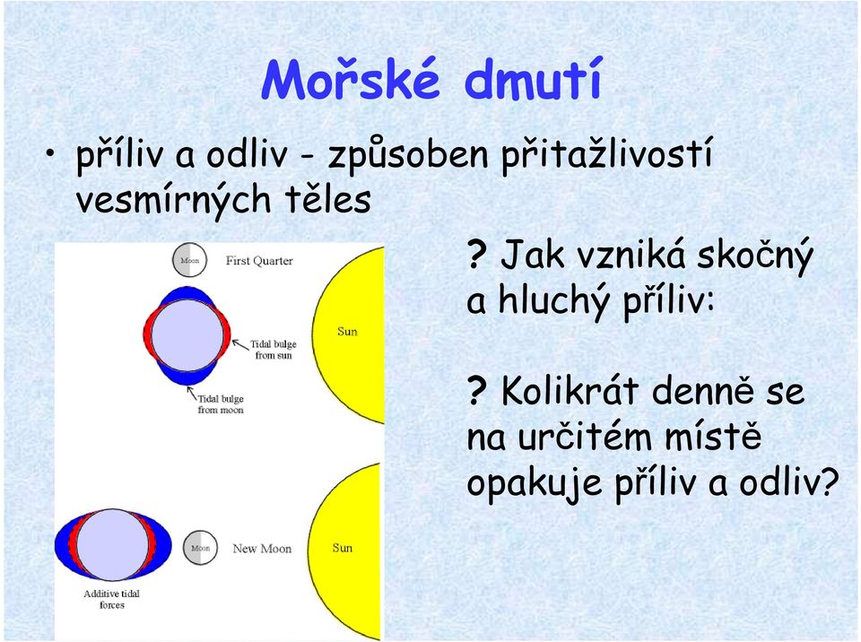 Jak vzniká skočný a hluchý příliv:?