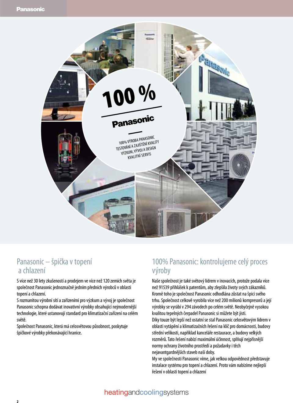 S rozmanitou výrobní sítí a zařízeními pro výzkum a vývoj je společnost Panasonic schopna dodávat inovativní výrobky obsahující nejmodernější technologie, které ustanovují standard pro klimatizační