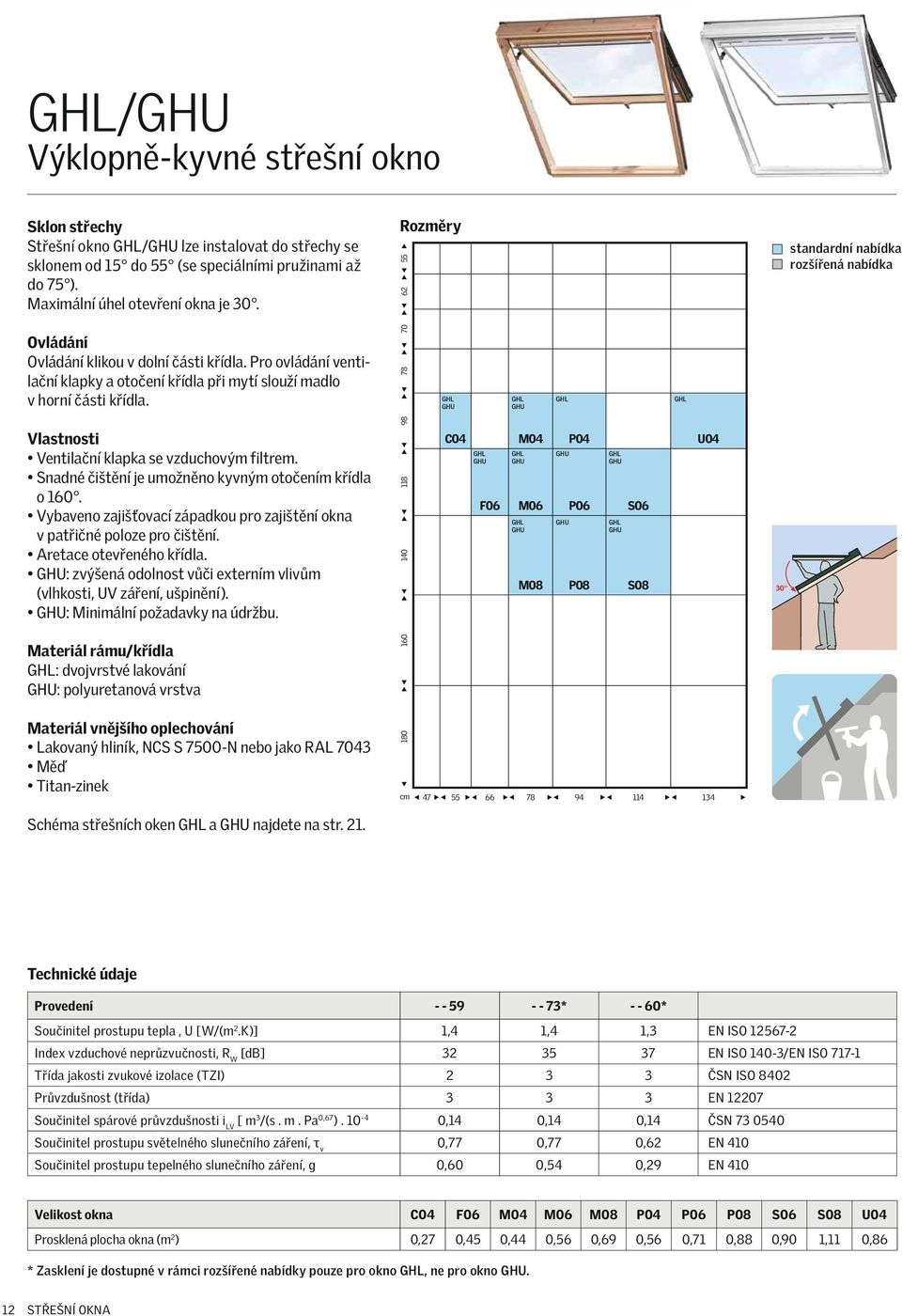 Snadné čištění je umožněno kyvným otočením křídla o 160. Vybaveno zajišťovací západkou pro zajištění okna v patřičné poloze pro čištění. Aretace otevřeného křídla.