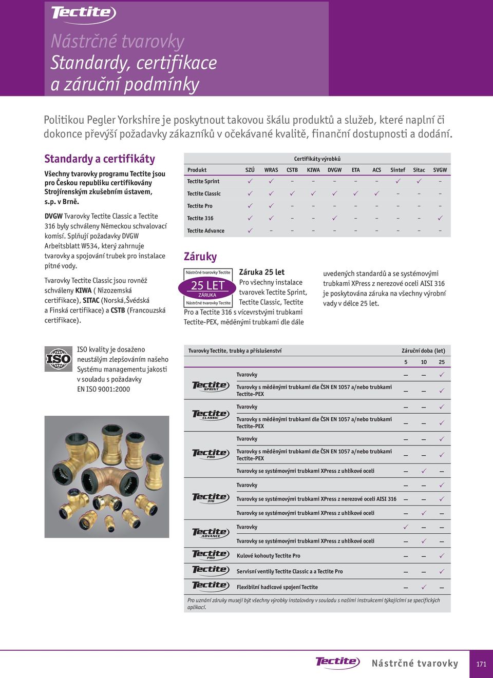 DVGW Tvrovky Tectite Clssic Tectite 316 yly schváleny Německou schvlovcí komisí. Splňují poždvky DVGW Areitsltt W534, který zhrnuje tvrovky spojování truek pro instlce pitné vody.