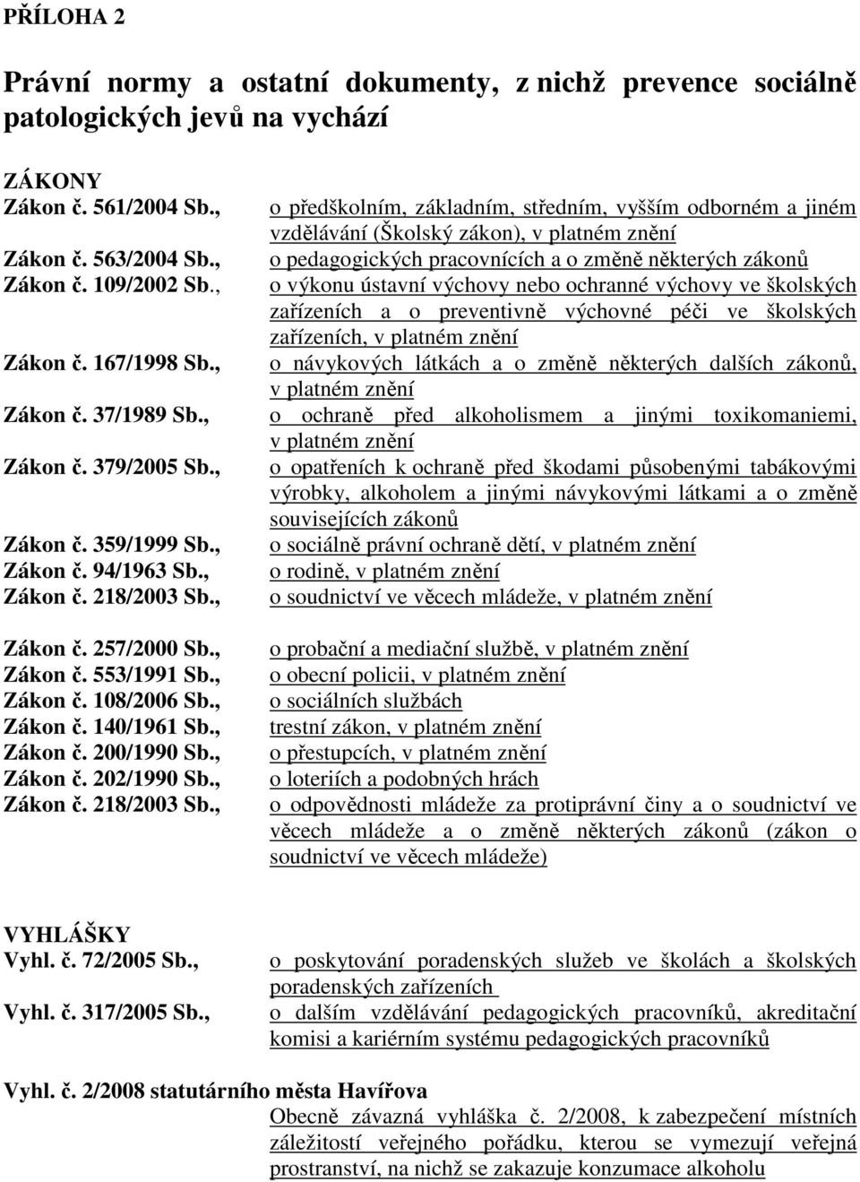 , Zákon č. 200/1990 Sb., Zákon č. 202/1990 Sb., Zákon č. 218/2003 Sb.