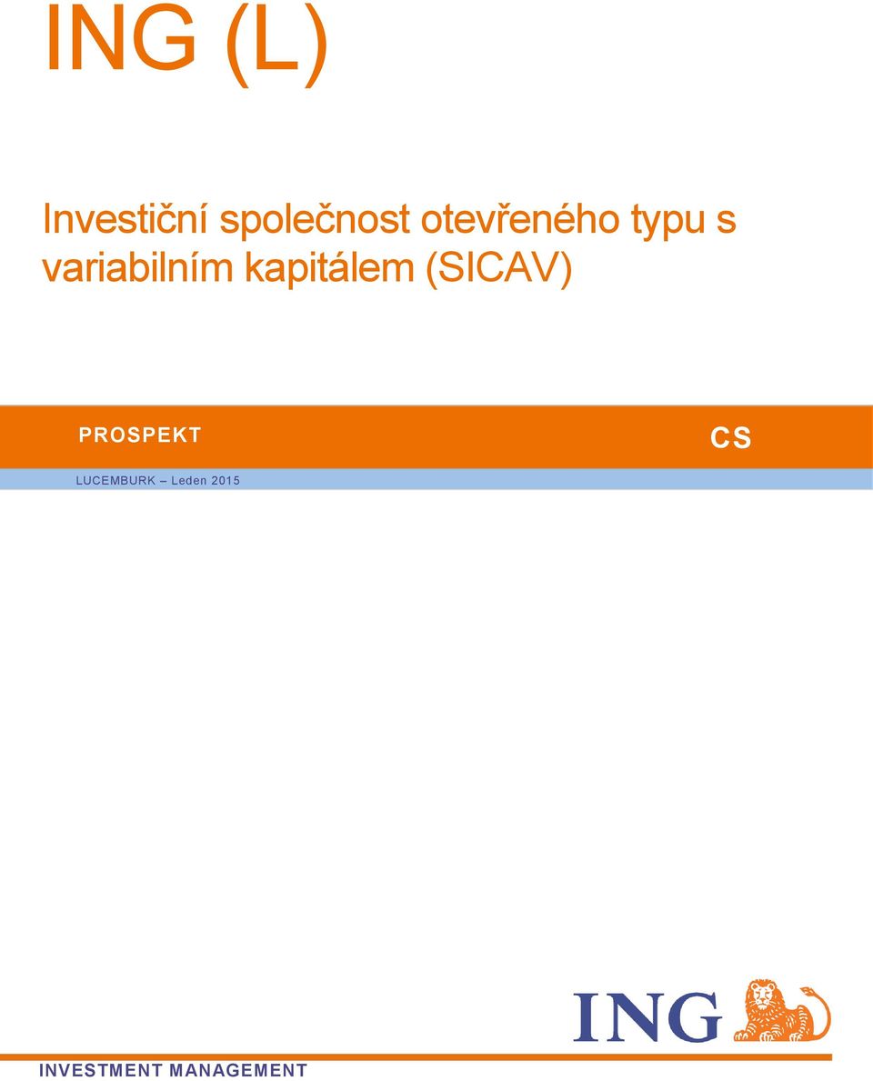 kapitálem (SICAV) PROSPEKT CS