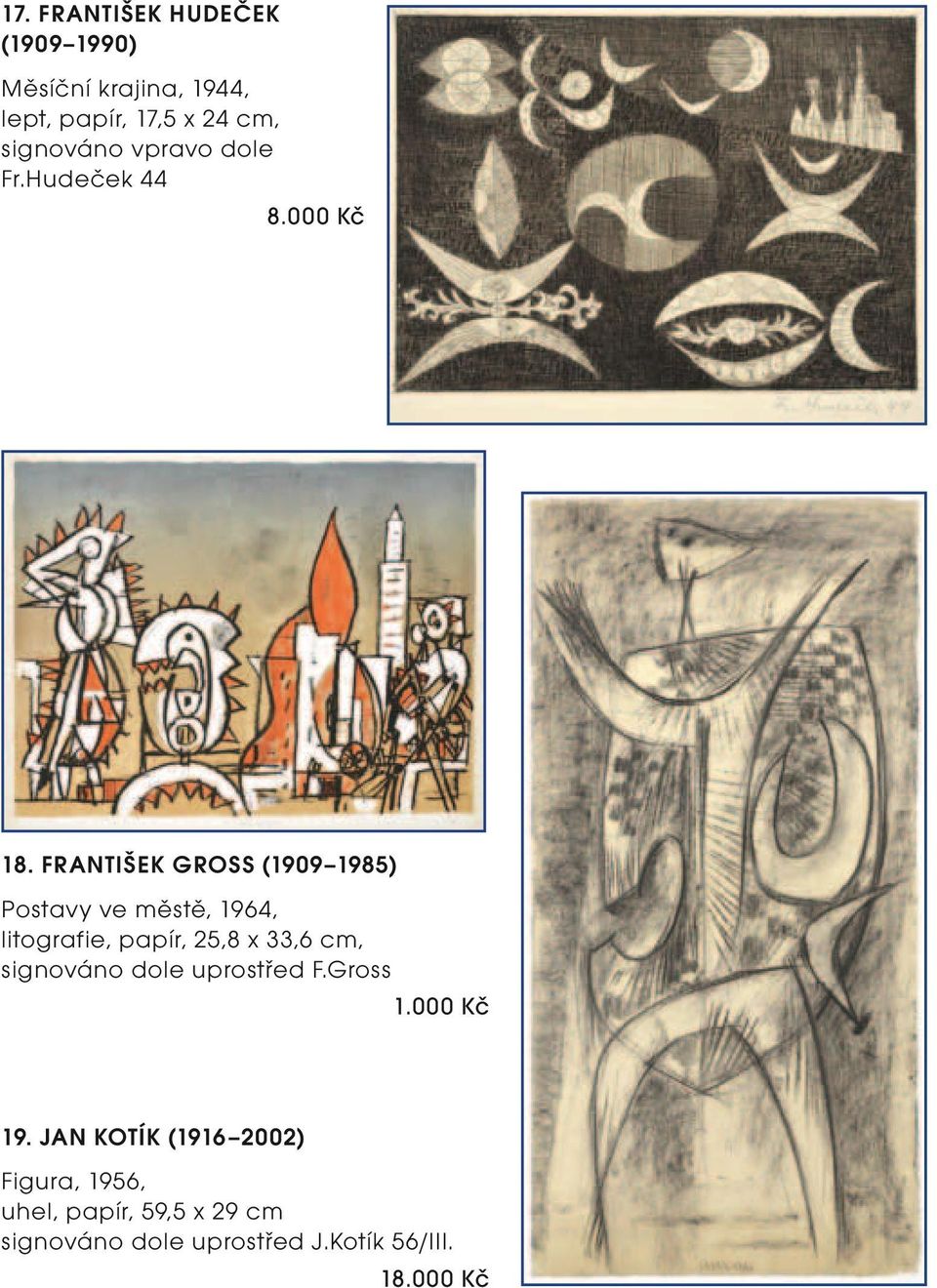 František Gross (1909 1985) Postavy ve městě, 1964, litografie, papír, 25,8 x 33,6 cm,