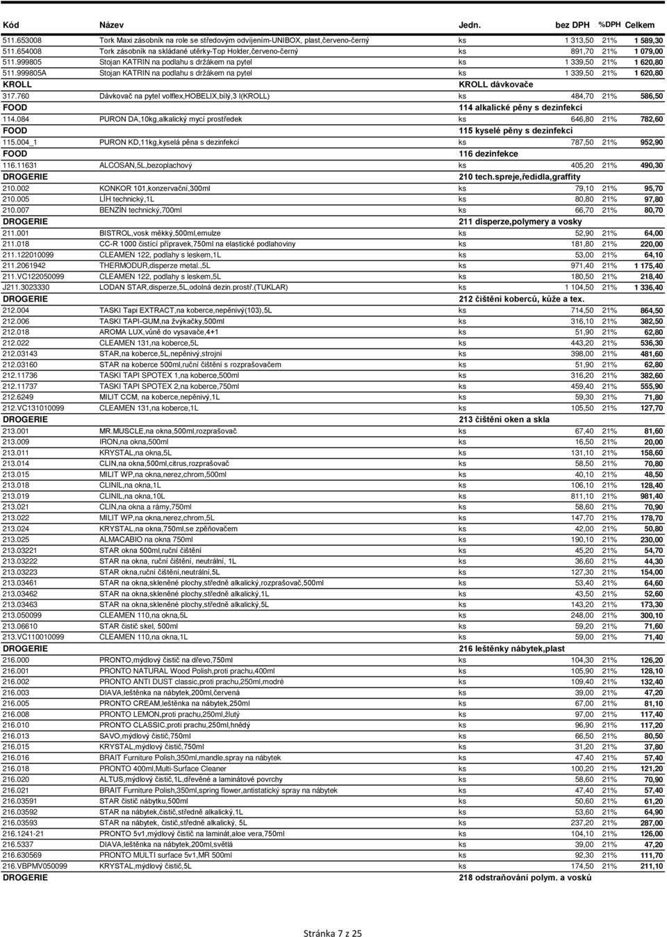 999805A Stojan KATRIN na podlahu s držákem na pytel ks 1 339,50 21% 1 620,80 KROLL KROLL dávkovače 317.