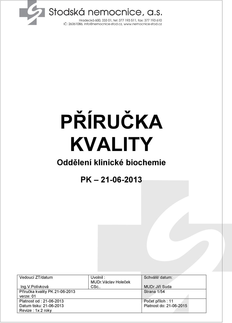 Příručka kvality PK 21-06-2013