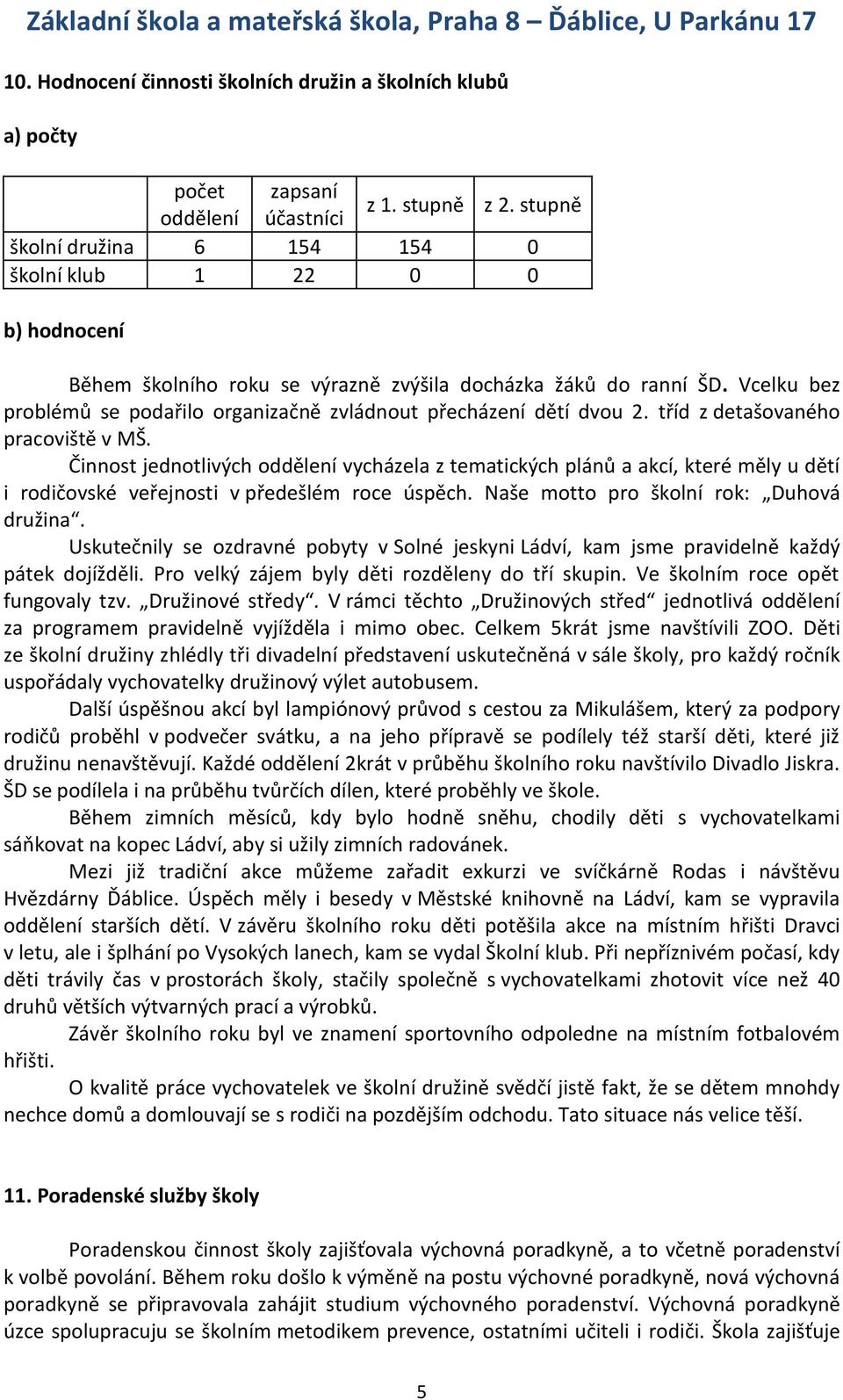 Vcelku bez problémů se podařilo organizačně zvládnout přecházení dětí dvou 2. tříd z detašovaného pracoviště v MŠ.