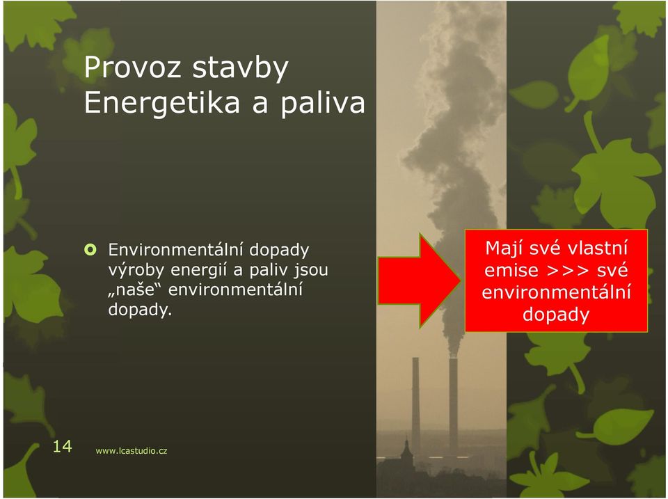 paliv jsou naše environmentální dopady.