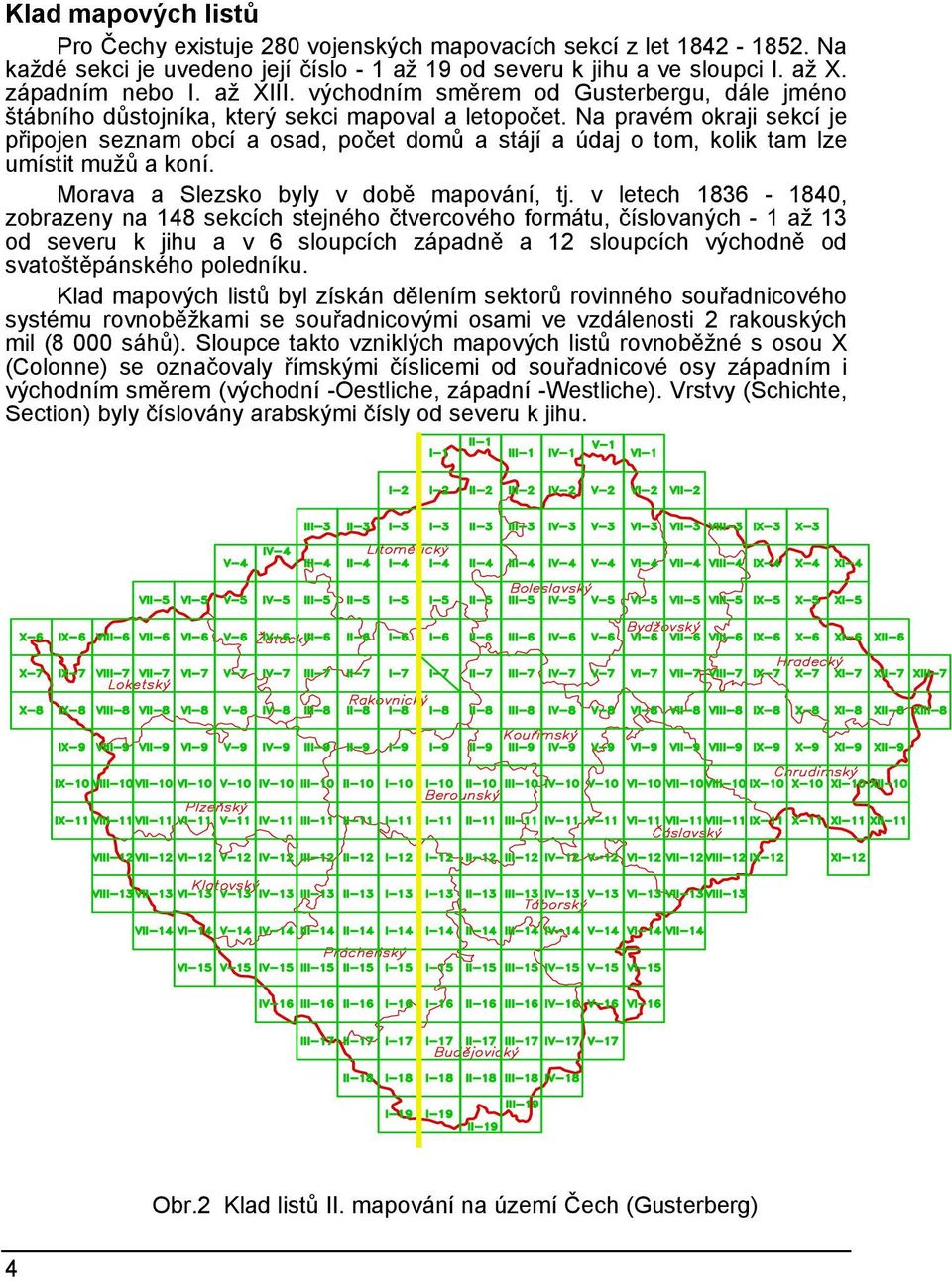 Na pravém okraji sekcí je připojen seznam obcí a osad, počet domů a stájí a údaj o tom, kolik tam lze umístit mužů a koní. Morava a Slezsko byly v době mapování, tj.