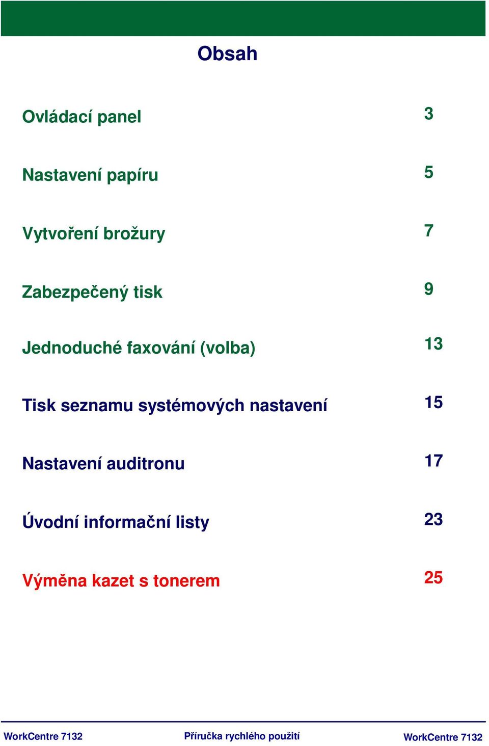 systémových nastavení 15 Nastavení auditronu 17 Úvodní