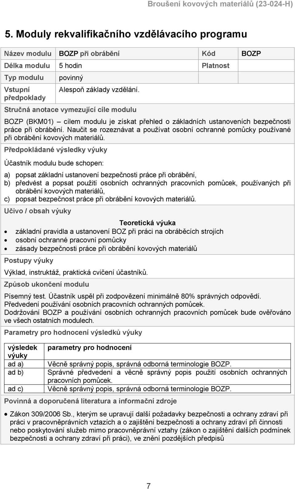 Naučit se rozeznávat a používat osobní ochranné pomůcky používané při obrábění kovových materiálů.