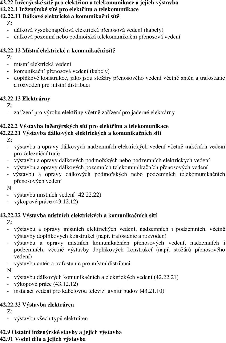 rozvoden pro místní distribuci 42.22.