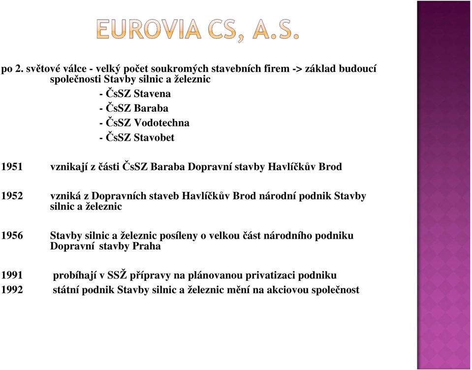 Havlíčkův Brod národní podnik Stavby silnic a železnic 1956 Stavby silnic a železnic posíleny o velkou část národního podniku Dopravní