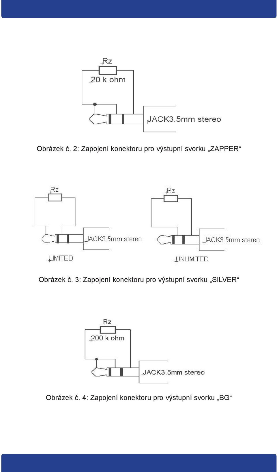 ZAPPER  3: Zapojení konektoru pro výstupní