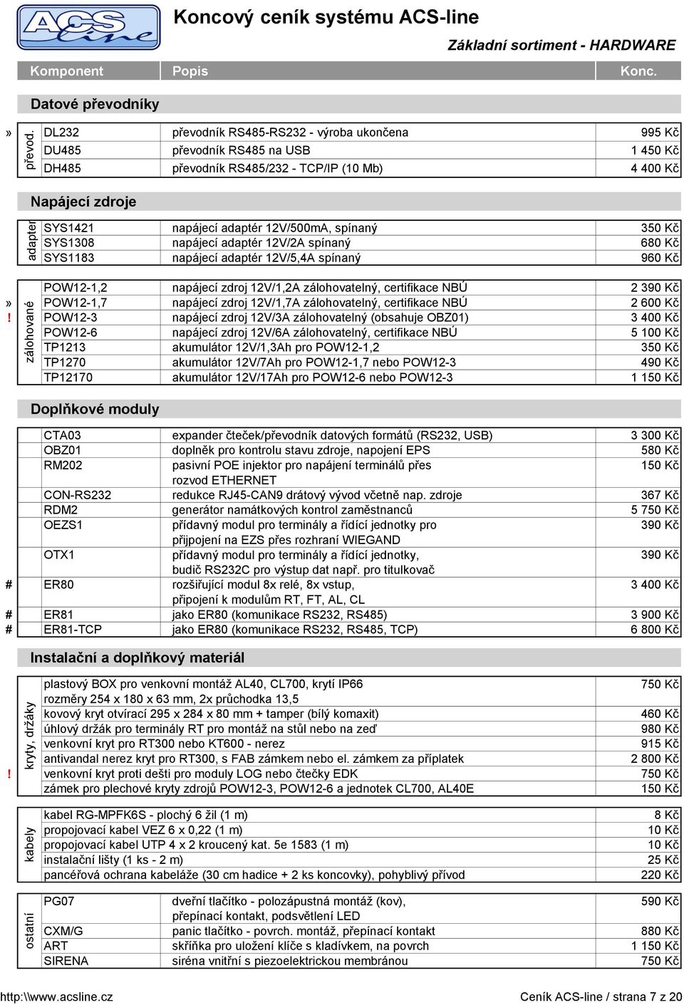 680 Kč SYS1183 napájecí adaptér 12V/5,4A spínaný 960 Kč POW12-1,2 napájecí zdroj 12V/1,2A zálohovatelný, certifikace NBÚ 2 390 Kč» POW12-1,7 napájecí zdroj 12V/1,7A zálohovatelný, certifikace NBÚ 2