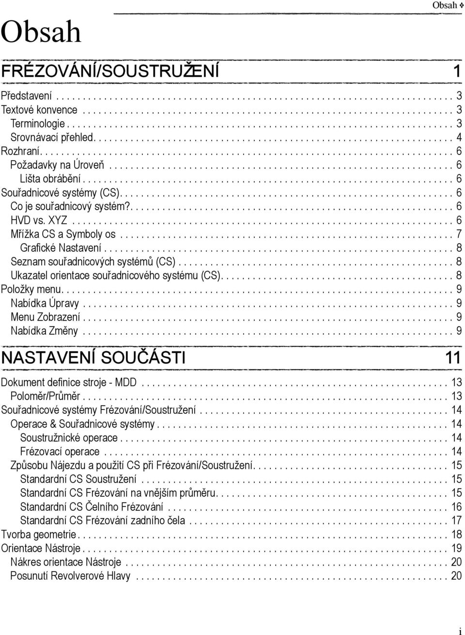 ................................................................ 6 Lišta obrábění...................................................................... 6 Souřadnicové systémy (CS).