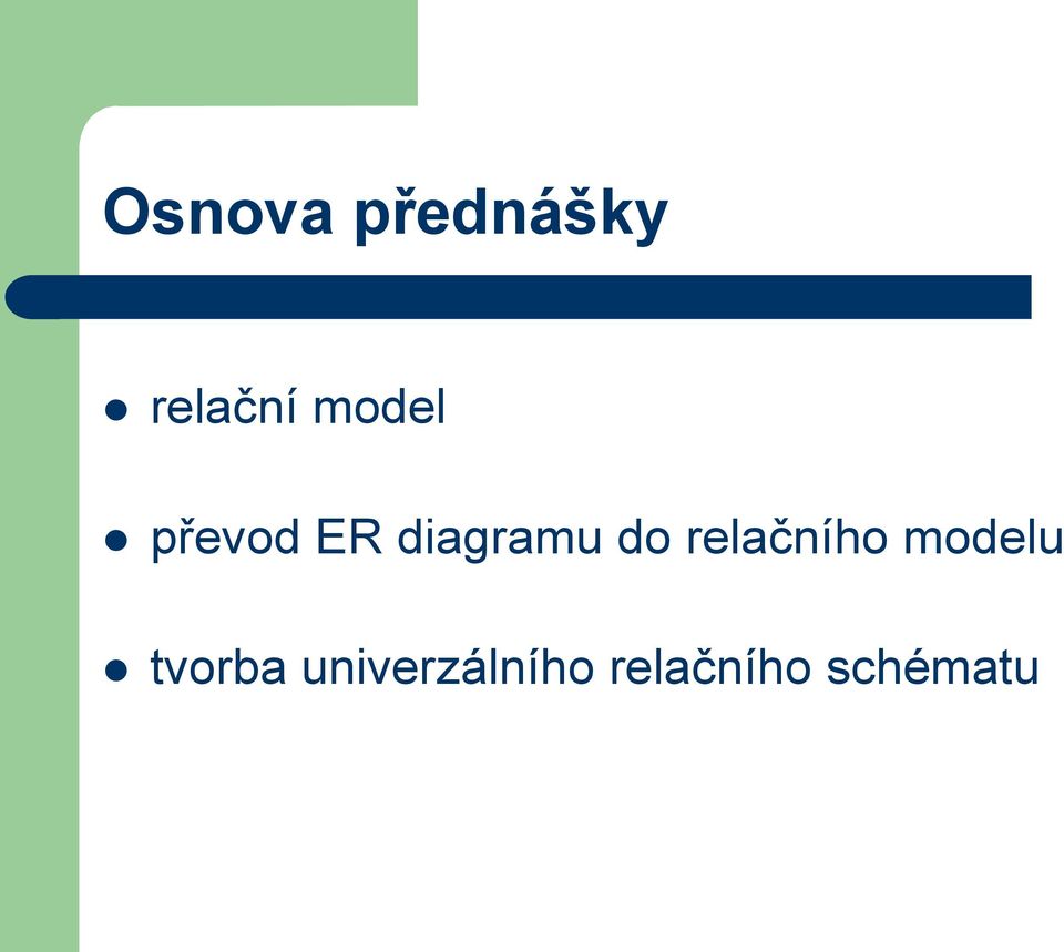 relačního modelu tvorba