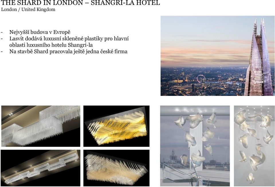 luxusní skleněné plastiky pro hlavní oblasti luxusního