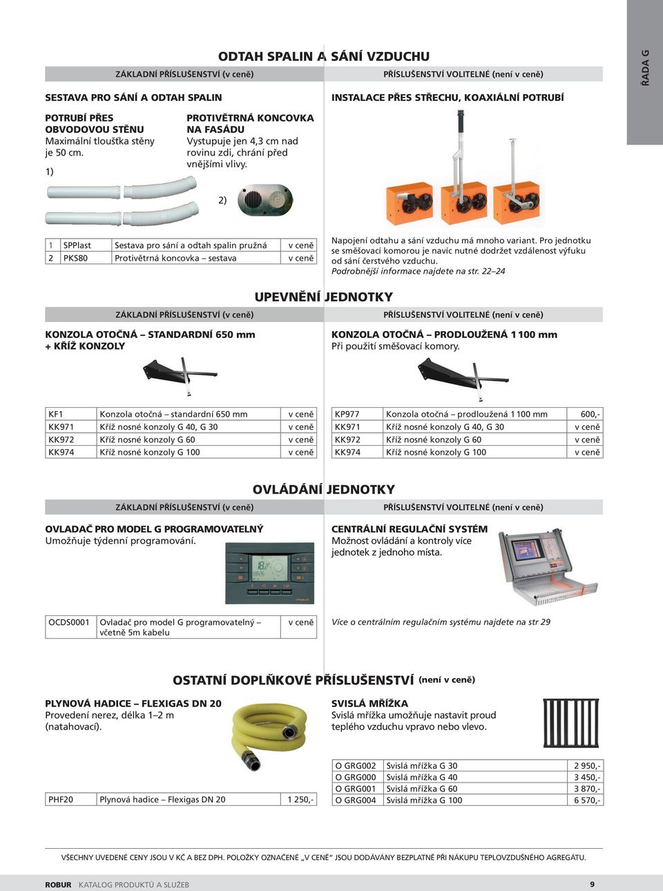 2) 1 SPPlast Sestava pro sání a odtah spalin pružná v ceně 2 PKS80 Protivětrná koncovka sestava v ceně Napojení odtahu a sání vzduchu má mnoho variant.