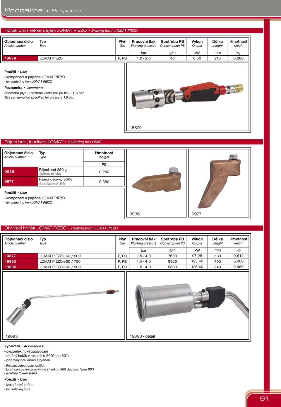 18879 Pájecí hrot, kladívko LOMAT Soldering bit LOMAT 9936 9977 Pájecí hrot 250 g Soldering bit 250g Pájecí kladívko 350g Flat soldering bit 350g 0,250 0,350 - komponent k páječce LOMAT PIEZO - for