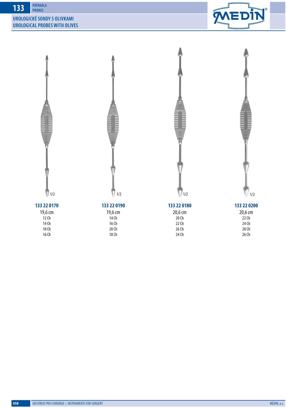 Ch 18 Ch 133 22 0180 20,6 cm 20 Ch 22 Ch 26 Ch 24 Ch 133 22 0200 20,6 cm