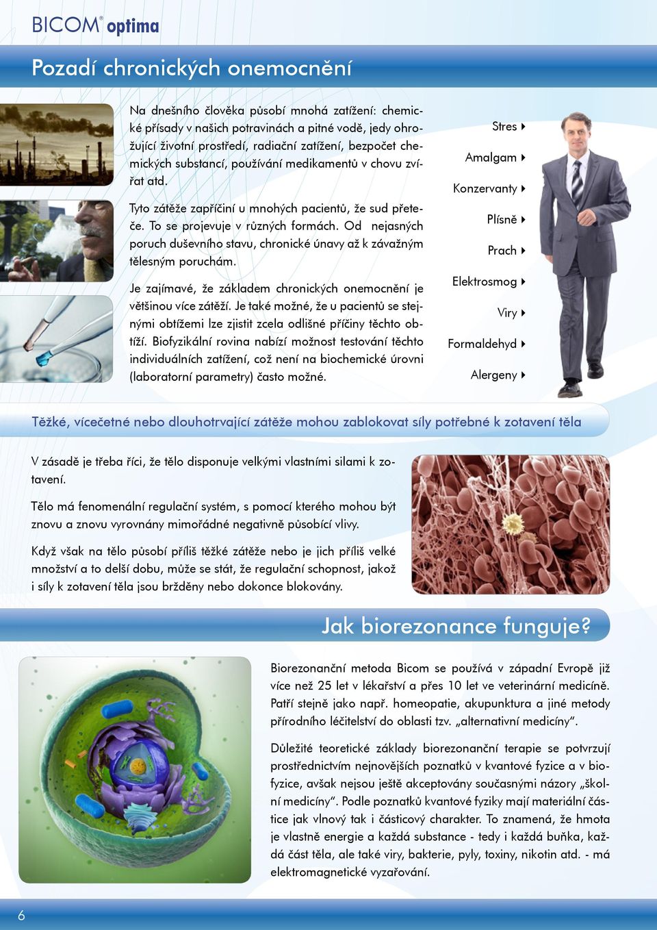 Od nejasných poruch duševního stavu, chronické únavy až k závažným tělesným poruchám. Je zajímavé, že základem chronických onemocnění je většinou více zátěží.