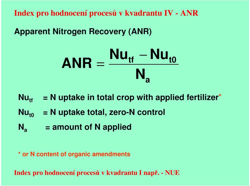 applied fertilizer* = N uptake total, zero-n control = amount of N applied *