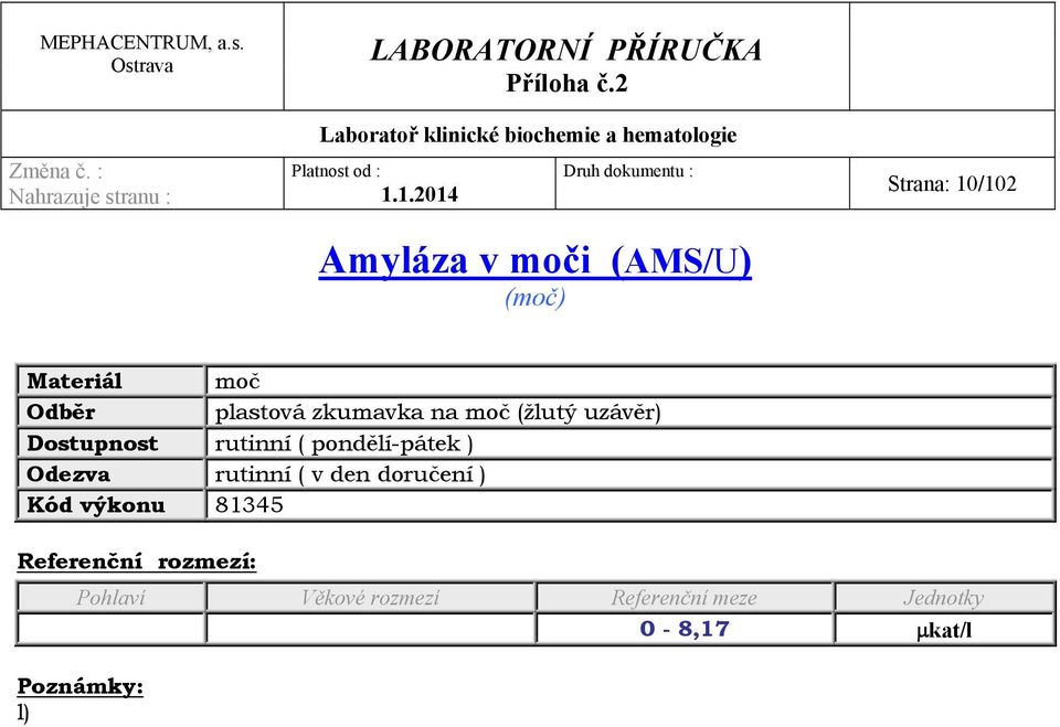 plastová zkumavka na moč (žlutý