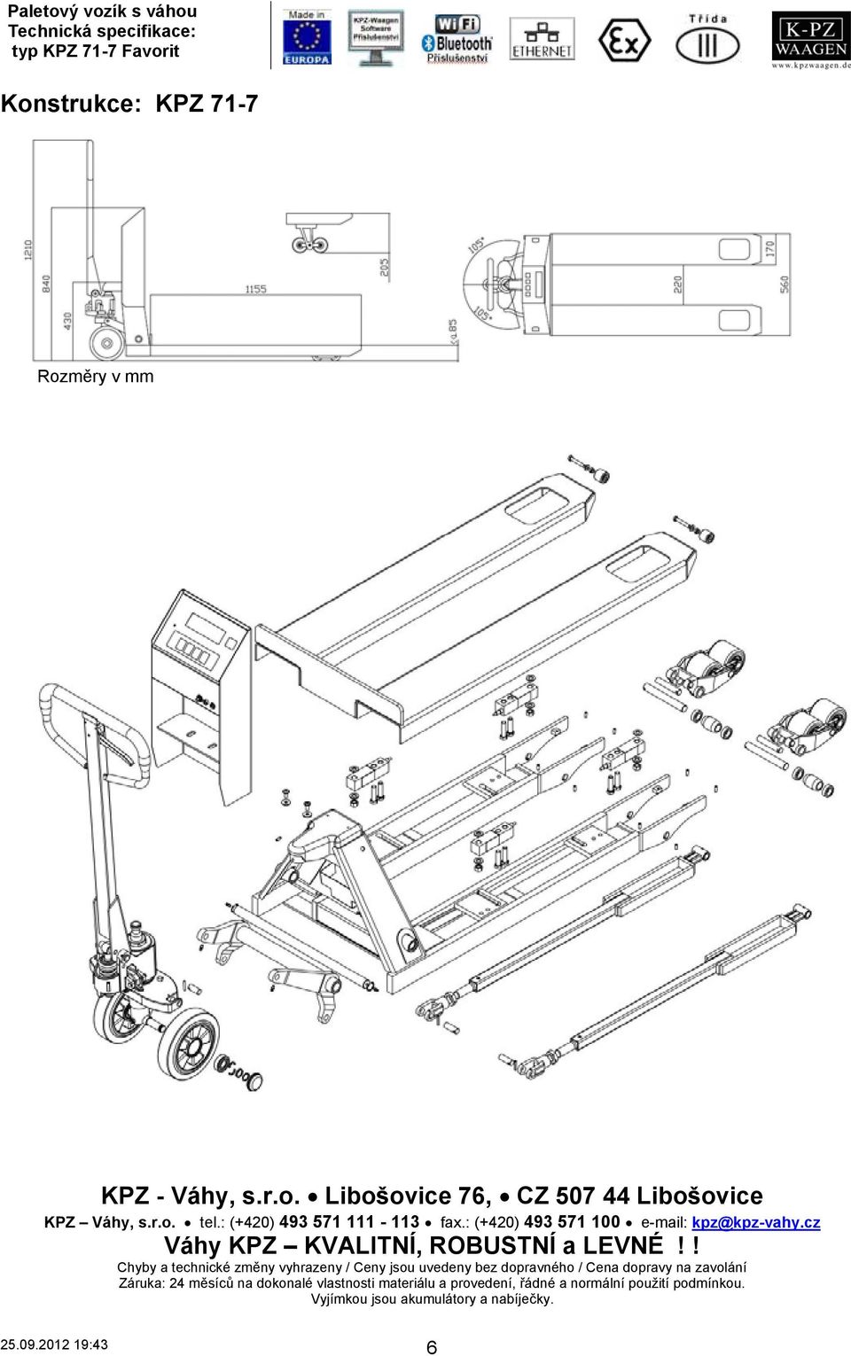 KPZ 71-7 Favorit Konstrukce: