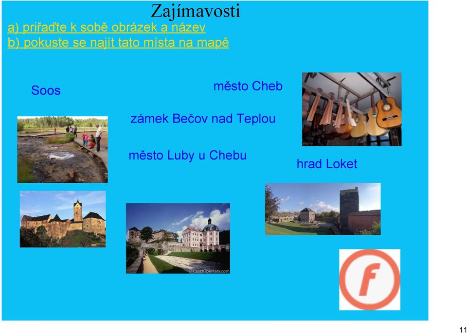 na mapě Soos město Cheb zámek Bečov nad