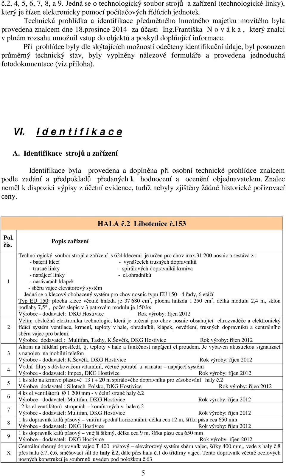 Františka N o v á k a, který znalci v plném rozsahu umožnil vstup do objektů a poskytl doplňující informace.