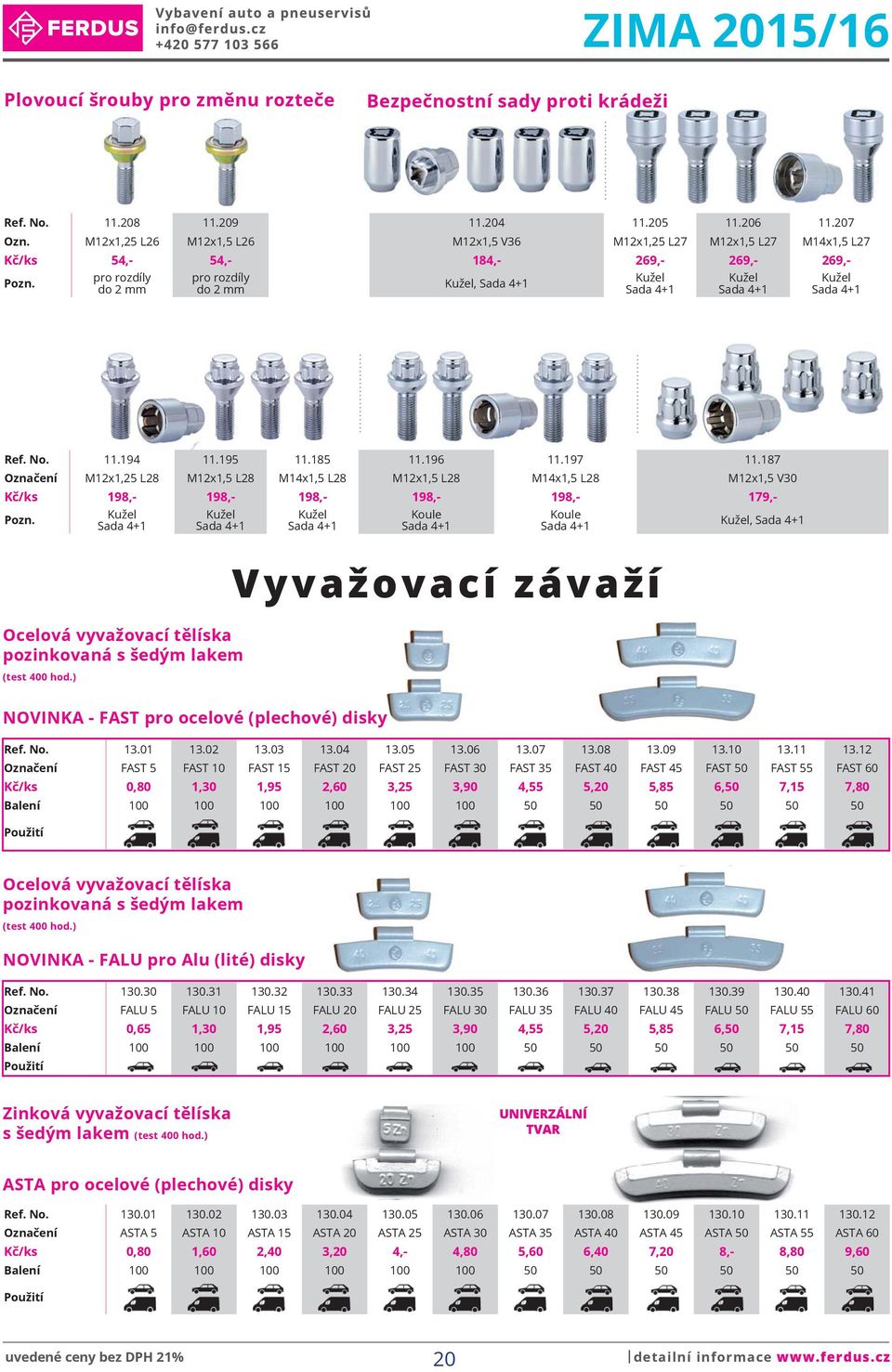 Kužel Sada 4+1 Ref. No. 11.194 11.195 11.185 11.196 11.197 11.