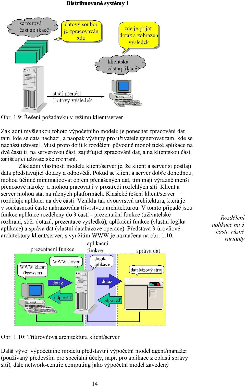 nachází uživatel. Musí proto dojít k rozdělení původně monolitické aplikace na dvě části tj. na serverovou část, zajišťující zpracování dat, a na klientskou část, zajišťující uživatelské rozhraní.