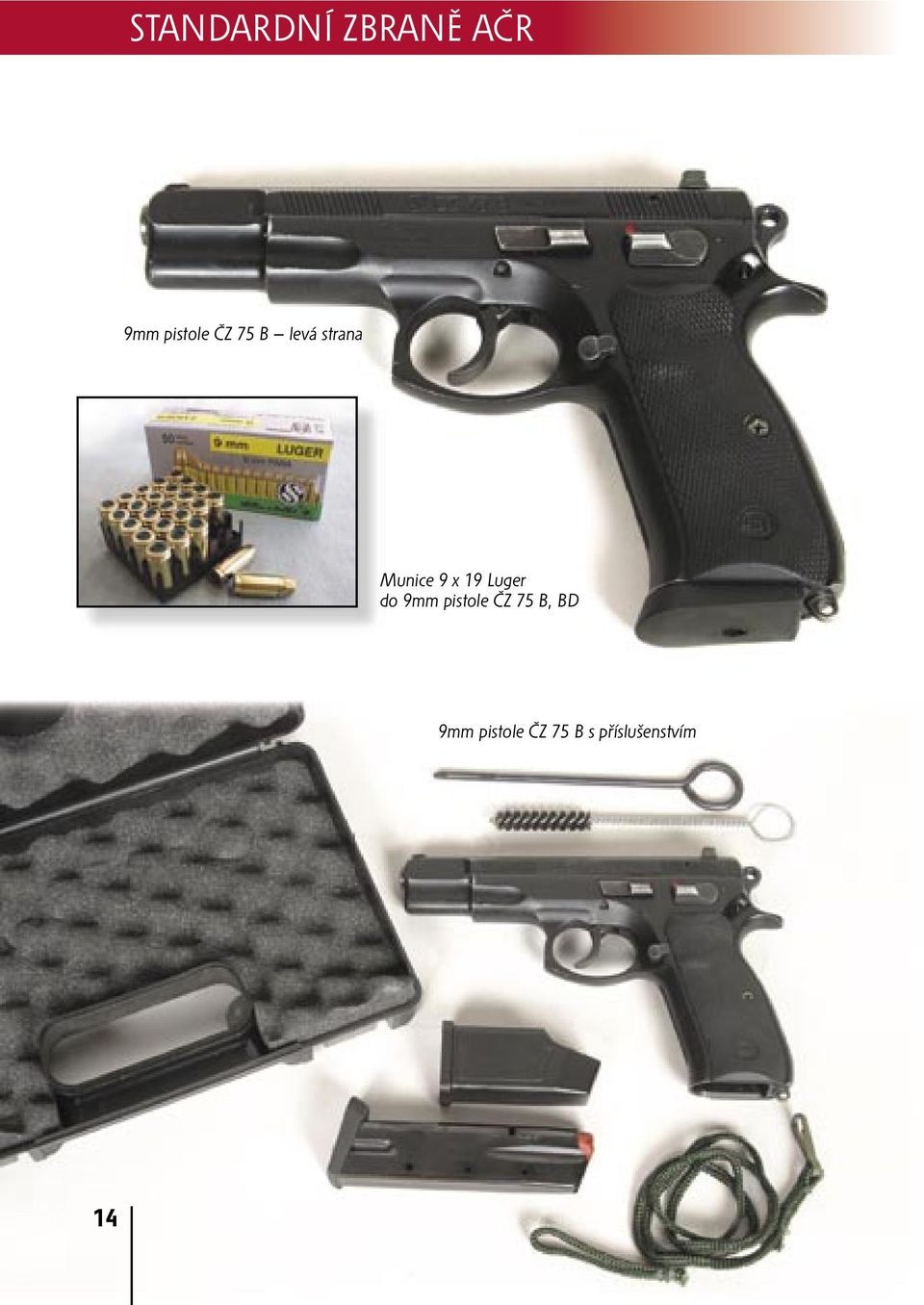 Luger do 9mm pistole ČZ 75 B, BD