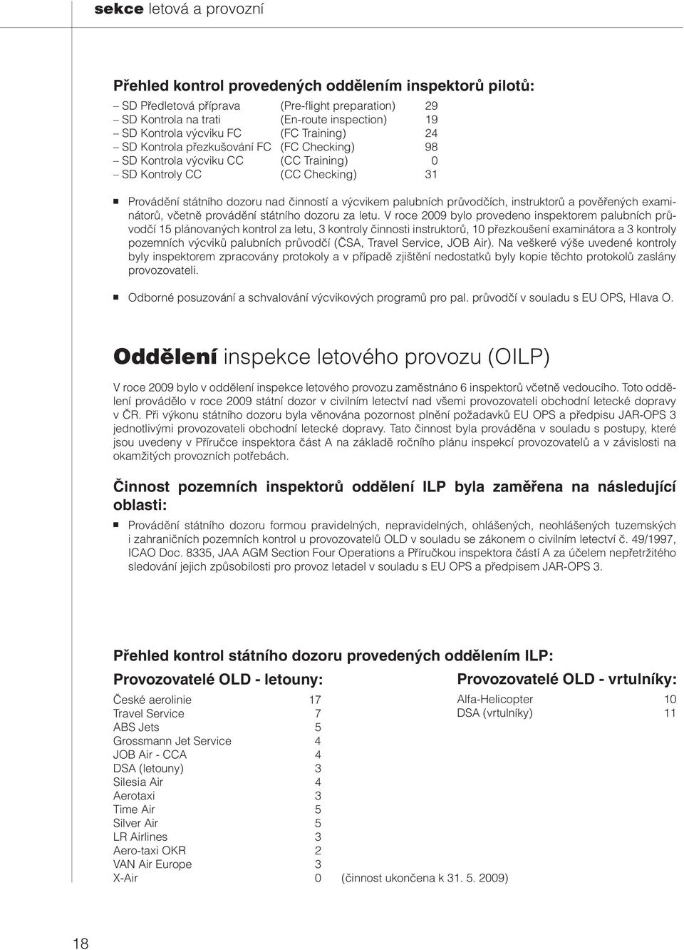 průvodčích, instruktorů a pověřených examinátorů, včetně provádění státního dozoru za letu.