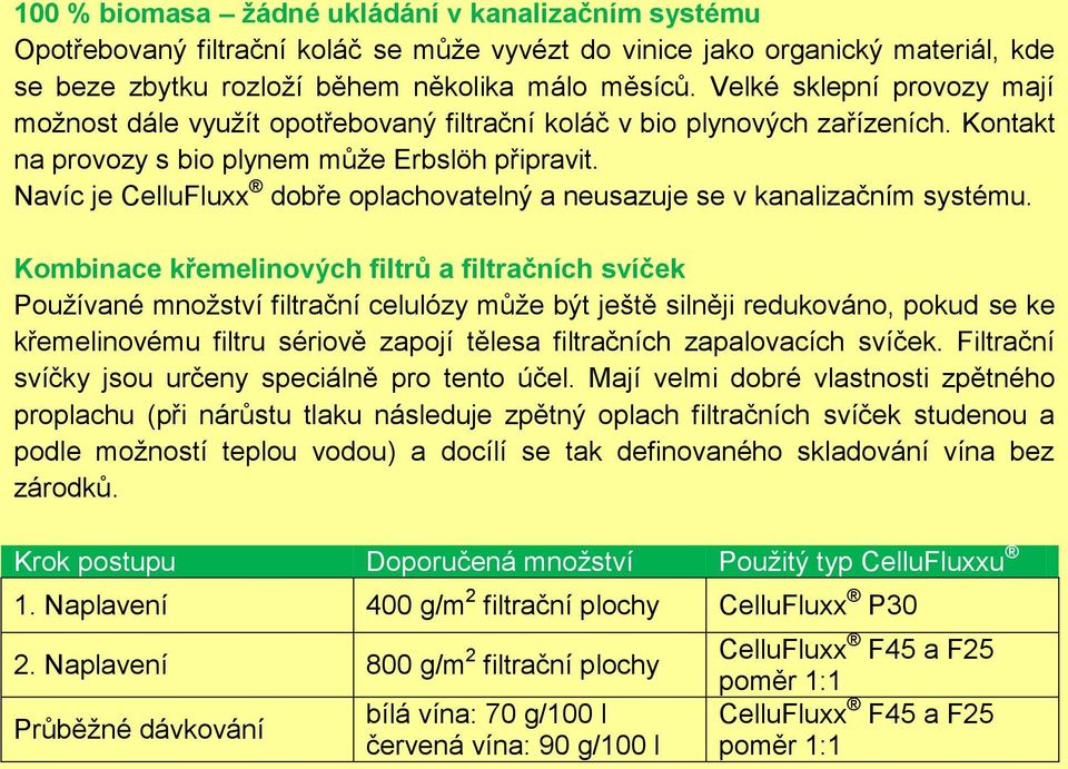 Navíc je CelluFluxx dobře oplachovatelný a neusazuje se v kanalizačním systému.