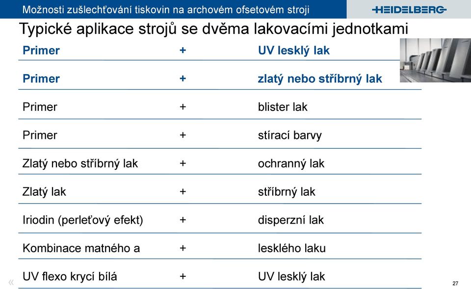 nebo stříbrný lak + ochranný lak Zlatý lak + stříbrný lak Iriodin (perleťový efekt)