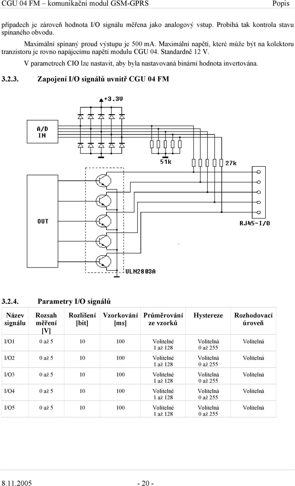 3.2.3. Zapojení I/O signálů uvnitř CGU 04 