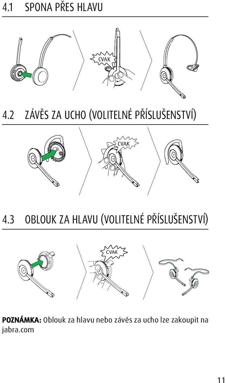 3 OBLOUK ZA HLAVU (VOLITELNÉ PŘÍSLUŠENSTVÍ) CVAK R