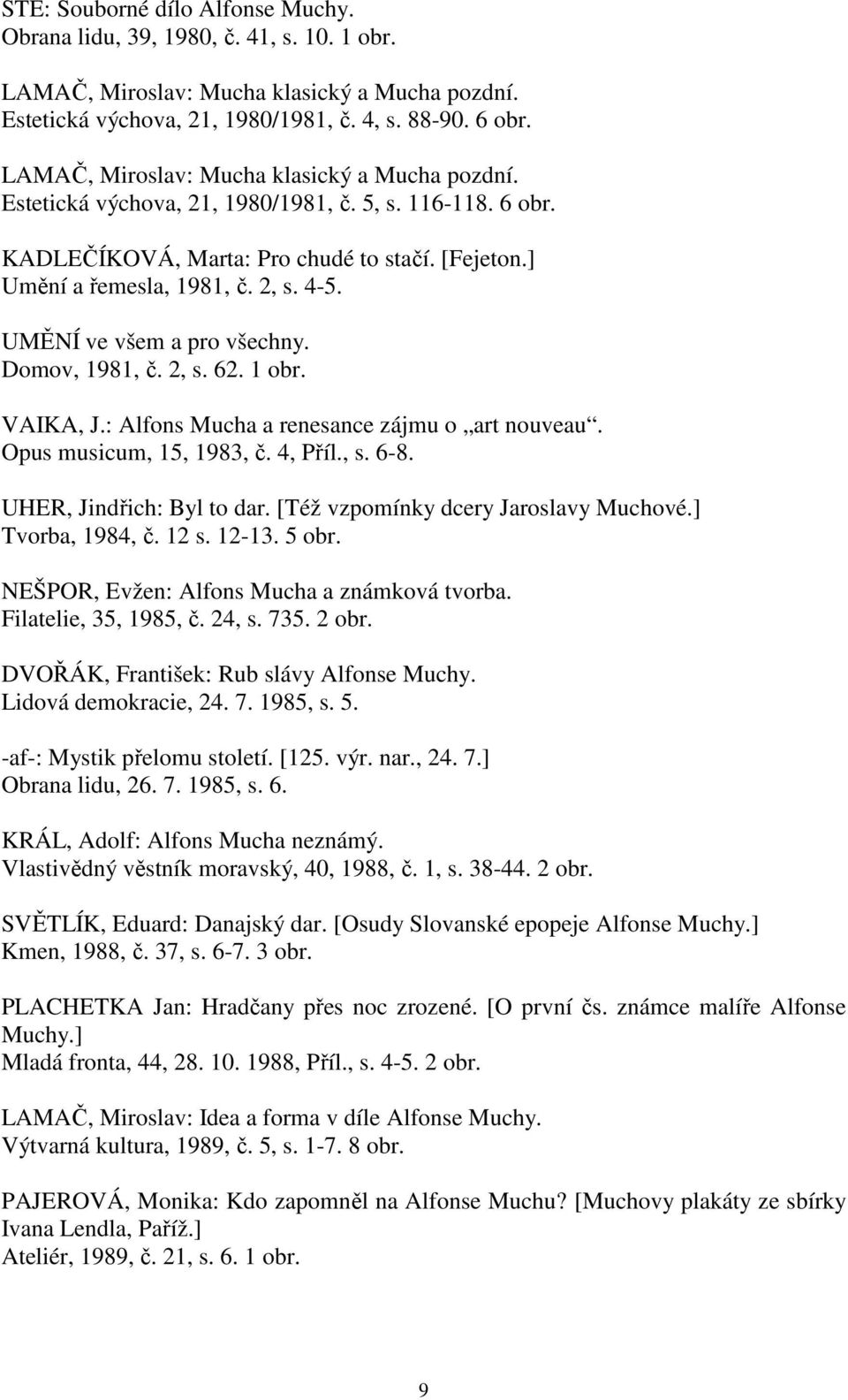 ALFONS MUCHA. Personální bibliografie - PDF Stažení zdarma