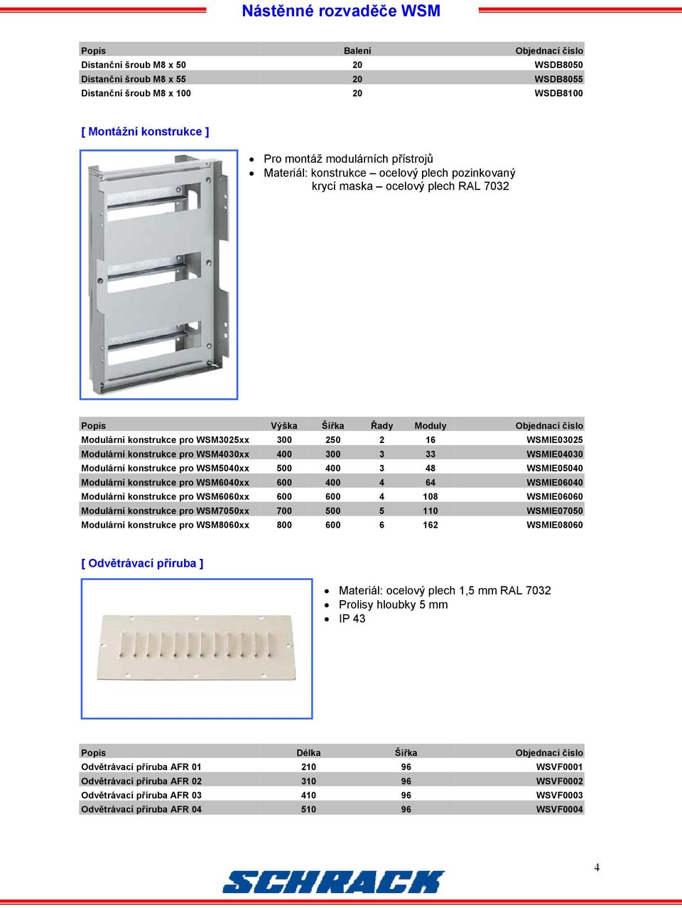 konstrukce pro WSM4030xx 400 300 3 33 WSMIE04030 Modulární konstrukce pro WSM5040xx 500 400 3 48 WSMIE05040 Modulární konstrukce pro WSM6040xx 600 400 4 64 WSMIE06040 Modulární konstrukce pro