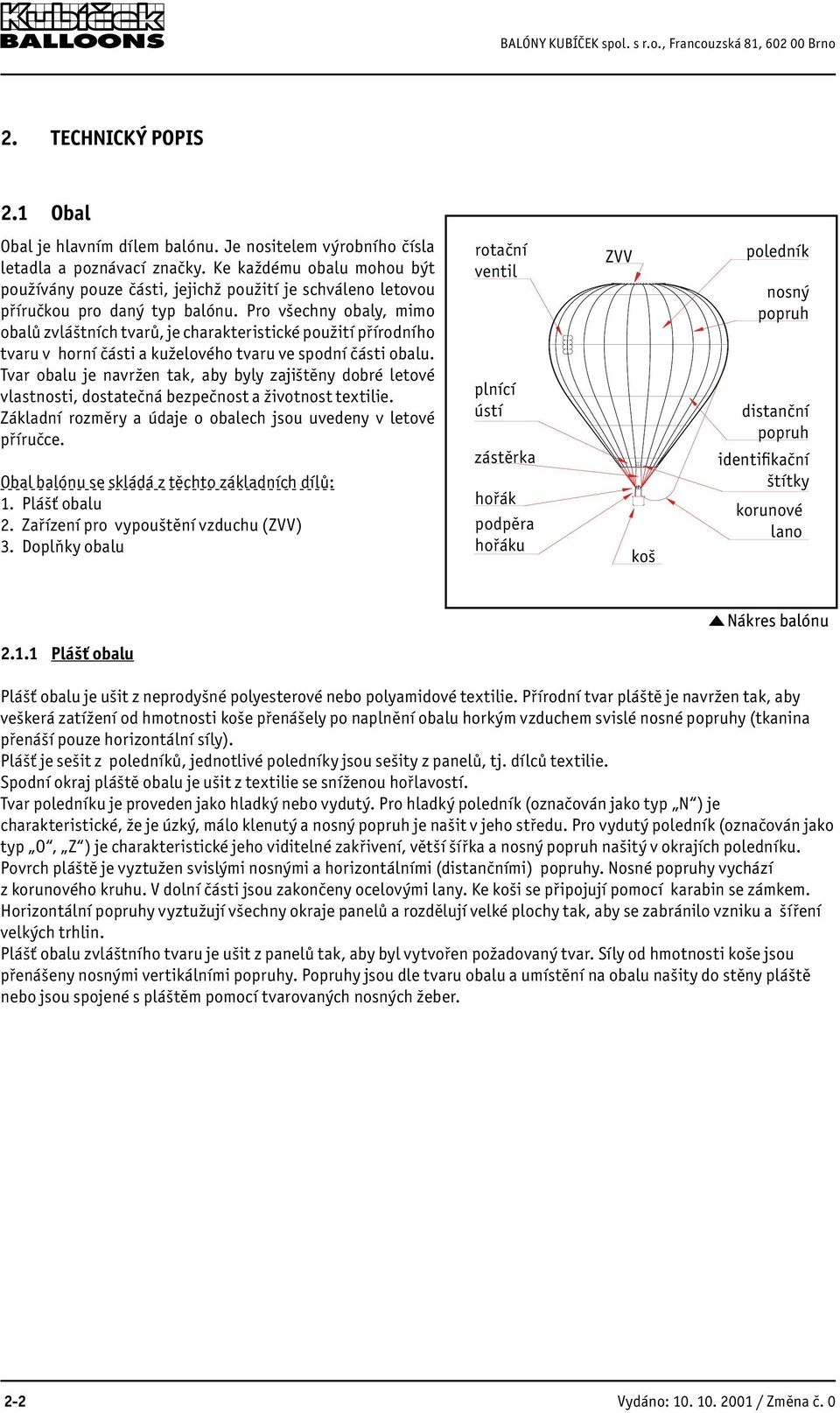 Př íručka pro údržbu horkovzdušného balónu - PDF Stažení zdarma