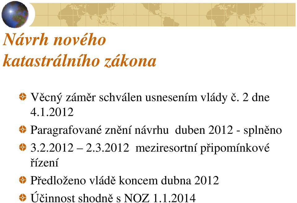 2012 Paragrafované znění návrhu duben 2012 - splněno 3.2.2012 2.